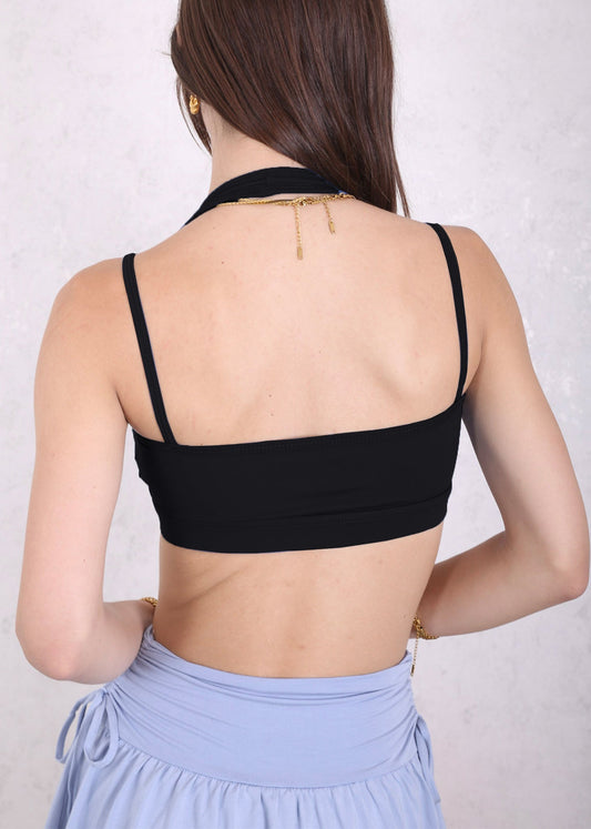 Surplice Neck Double Strap Sports Bra