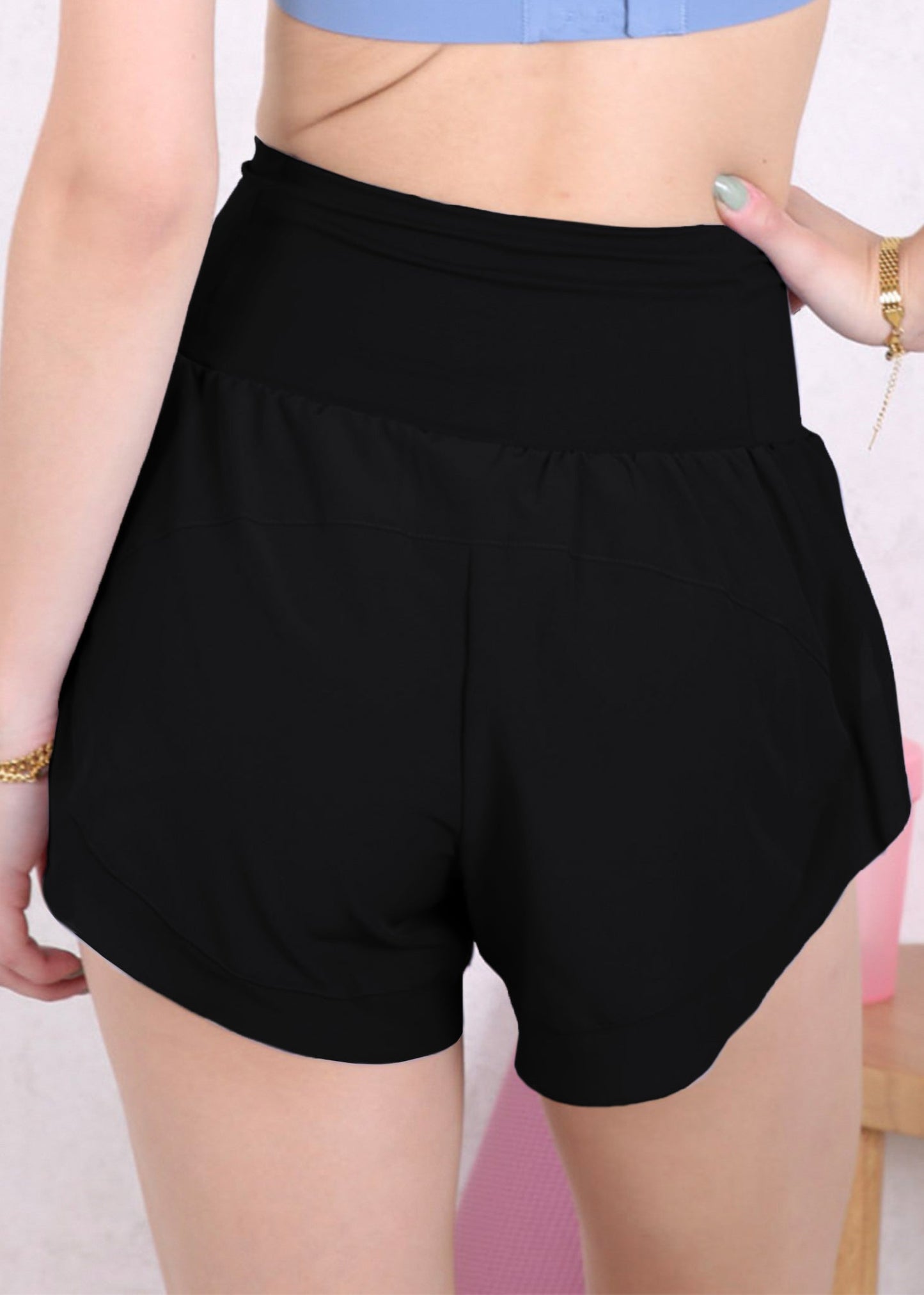 High Waist Double Layer Shorts