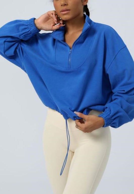 Loose Long Sleeve Casual Zipper Jacket Sport Sweatshirt