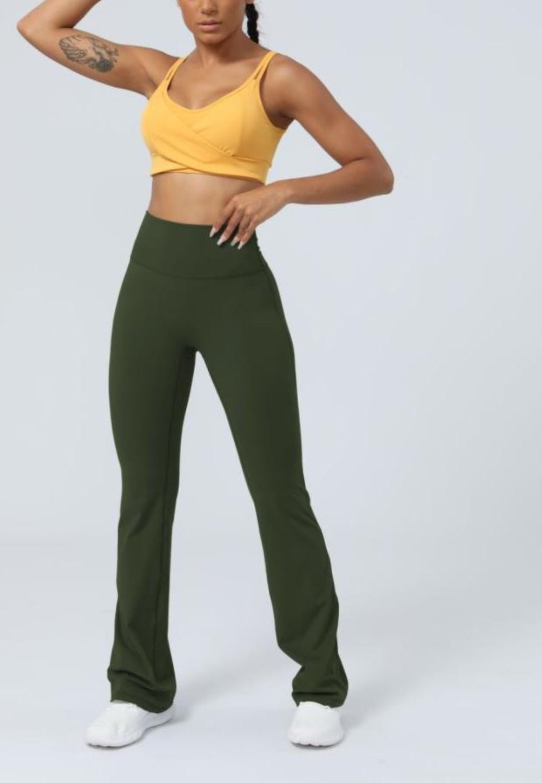 Skinny High Waisted Casual Flared Pants Fitness Sports Pants