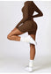 Zip-Up Ribbed Knit Unitard Romper