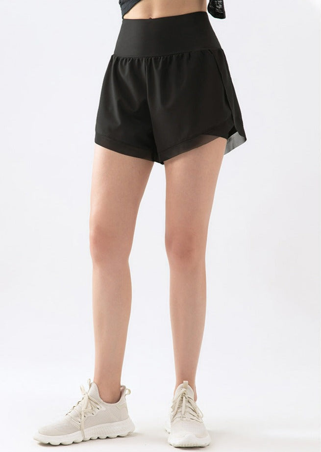 Mesh Lace Lined Active Shorts