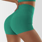 High Waisted Ribbed Active Shorts